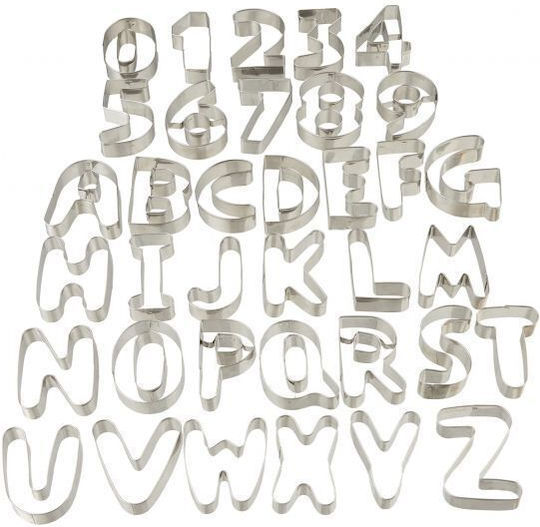 Cake Rings / Cookie Cutters 26 Letters 10 Numbers Stainless Steel
