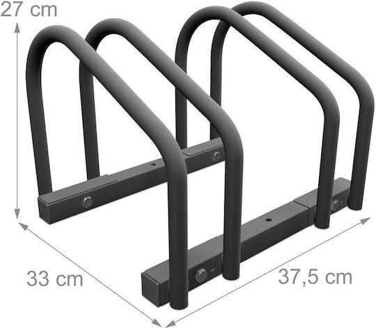 Bike Rack 2 Bicycles 27 X 40.5 X 33 Cm Relaxdays Black