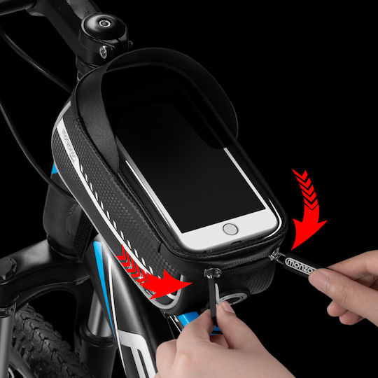 Suport Telefon Bicicletă Maxim 7 inci Impermeabil Monzana Negru Suport Power Bank Căști 20x11.5x11 Cm