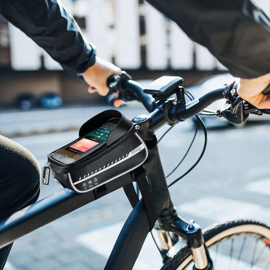Suport Telefon Bicicletă Maxim 7 inci Impermeabil Monzana Negru Suport Power Bank Căști 20x11.5x11 Cm