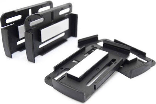 Car License Plate Frames Back Plastic 11.2 x 11.2cm Black 2pcs