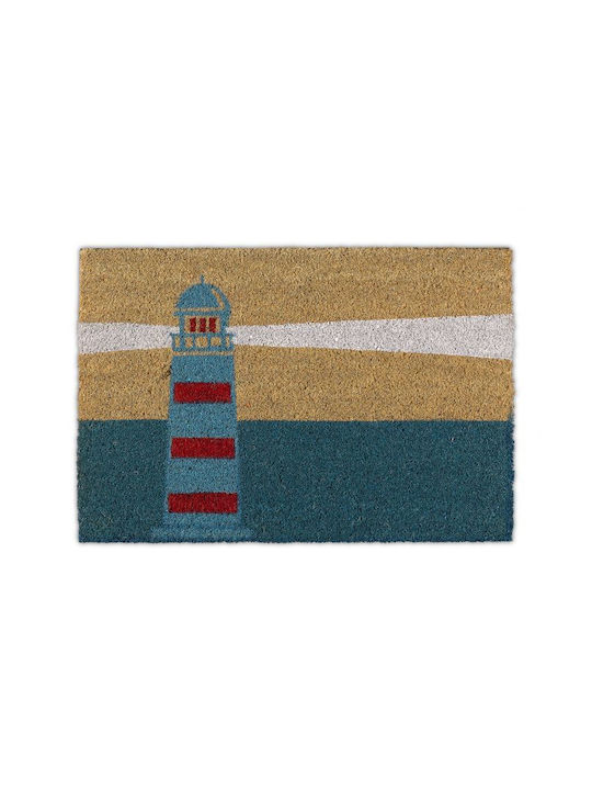 Relaxdays Covor de Intrare din Cocos cu Suport Antiderapant Multicolor 60x40buc Grosime 15mm