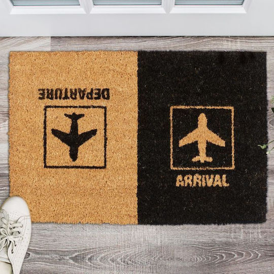 Relaxdays Covor de Intrare din Cocos cu Suport Antiderapant Maro 60x40buc Grosime 15mm