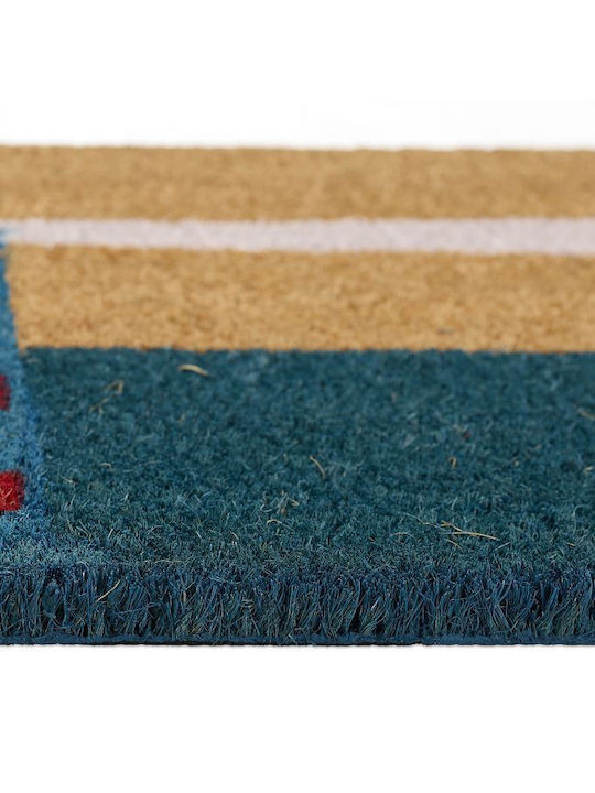 Relaxdays Covor de Intrare din Cocos cu Suport Antiderapant Multicolor 60x40buc Grosime 15mm