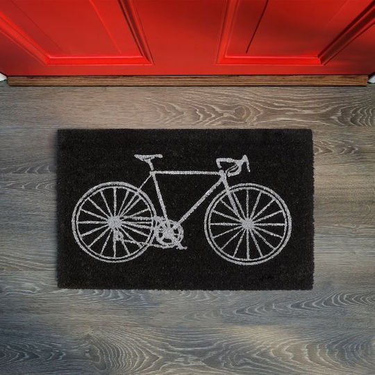 Relaxdays Covor de Intrare din Cocos cu Suport Antiderapant Negru 60x40buc Grosime 15mm