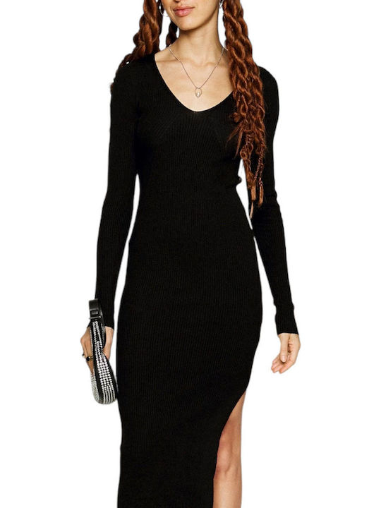 Life Midi Dress Knitted Black