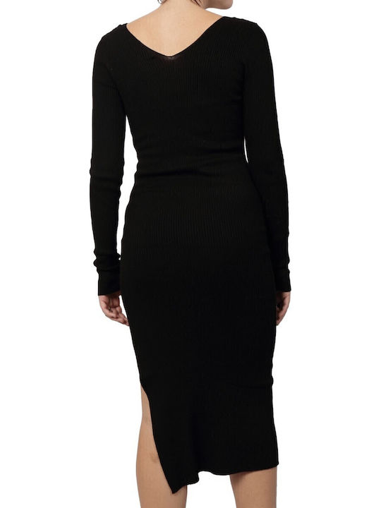 Life Midi Dress Knitted Black