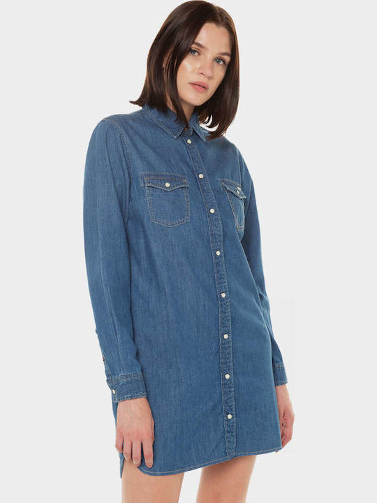 Mini Shirt Dress Dress Blue