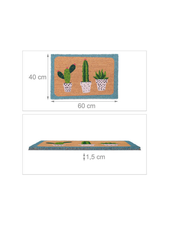 Relaxdays Covor de Intrare din Cocos cu Suport Antiderapant Multicolor x60buc