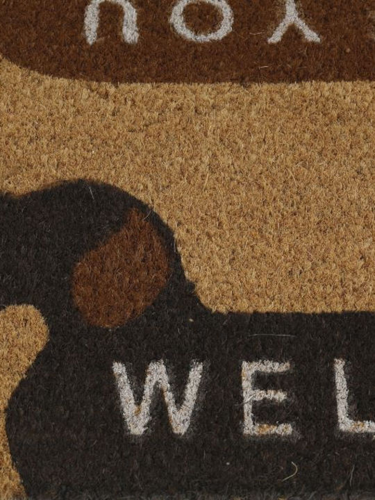 Relaxdays Covor de Intrare din Cocos cu Suport Antiderapant Multicolor 60x40buc Grosime 15mm
