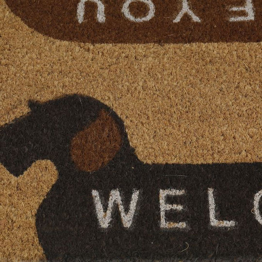 Relaxdays Entrance Mat made of Coir with Anti-slip Backing Multicolour 60x40cm Thickness 15mm