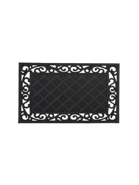 Relaxdays Covor de Intrare Antiderapant din Cauciuc Negru 75x45buc Grosime 10mm