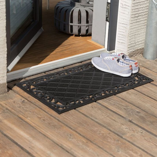 Relaxdays Entrance Mat Anti-slip made of Rubber Black 75x45cm Thickness 10mm