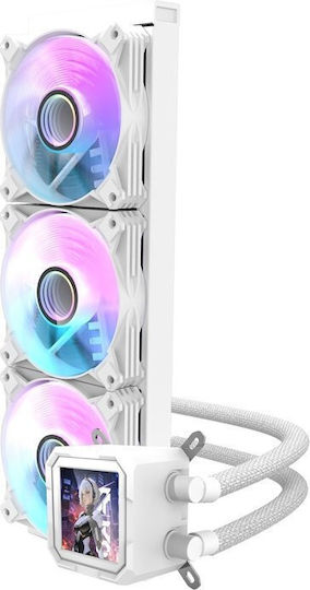 Darkflash DV360S Υδρόψυξη AIO CPU με 3 Ανεμιστήρες 120mm και ARGB Φωτισμό Λευκή