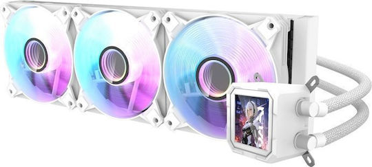 Darkflash DV360S Υδρόψυξη AIO CPU με 3 Ανεμιστήρες 120mm και ARGB Φωτισμό Λευκή