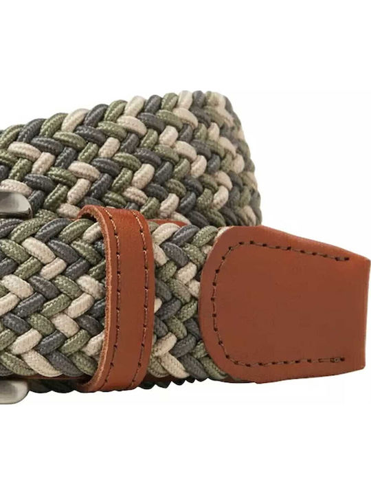 Herren Gürtel Gestrickt Khaki/Beige