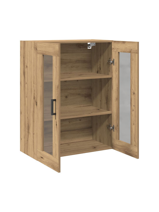 Висулка Витрина за хол от ПДЧ със Стъкло Artisan Oak 69.5x34x90см