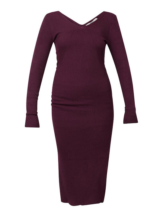 Life Midi Knitted Purple Dress