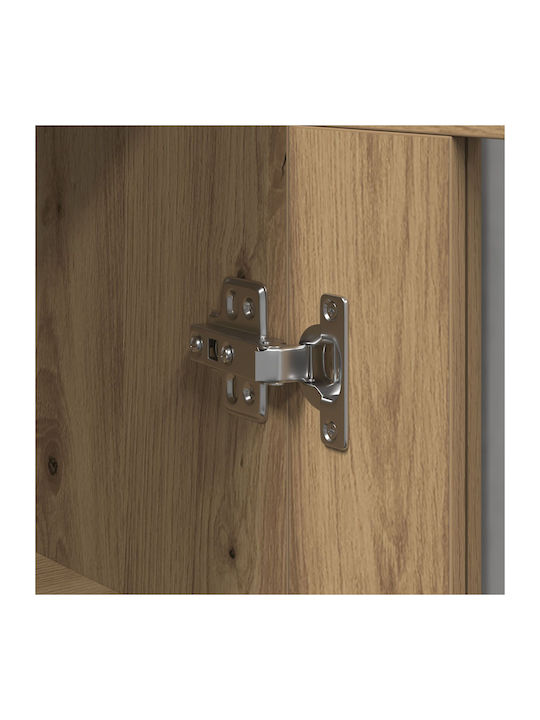 Висулка Витрина за хол от ПДЧ със Стъкло Artisan Oak 69.5x34x90см