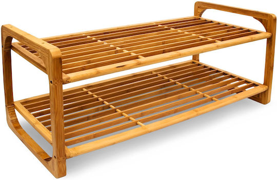 Open Bamboo Shoe Rack Beige L75xD33xH33cm