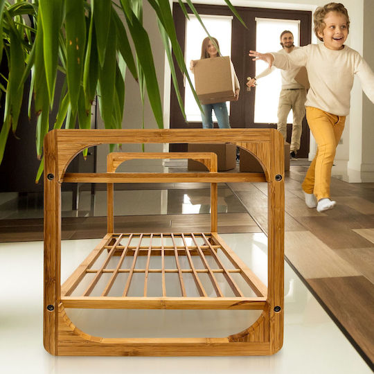 Open Bamboo Shoe Rack Beige L75xD33xH33cm