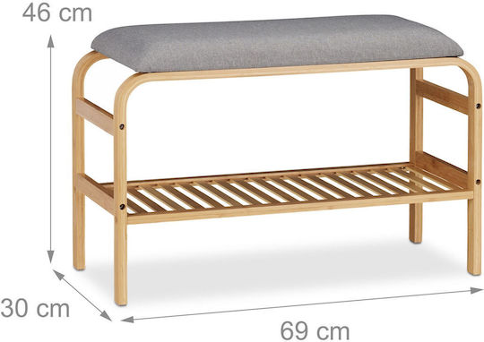 Υφασμάτινη Παπουτσοθήκη από Μπαμπού 69x30x46cm