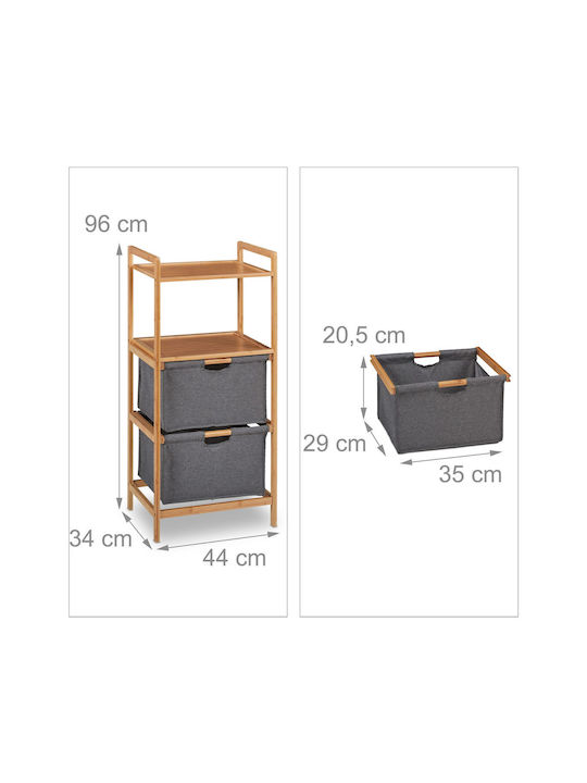 Stoff Schuhschrank aus Bambus 96x44x34cm