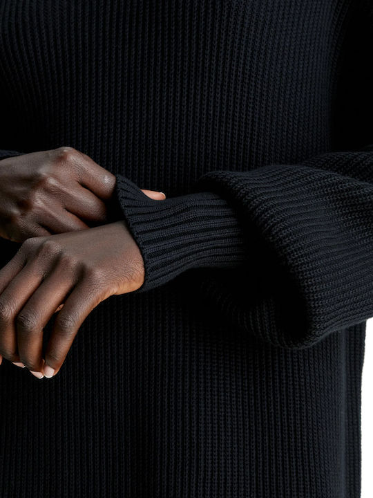 Mini Dress Turtleneck Black