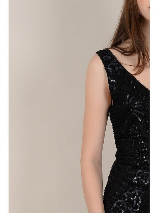 Ladies Woven Dress Fr Mini Βραδινό Φόρεμα Μαύρο