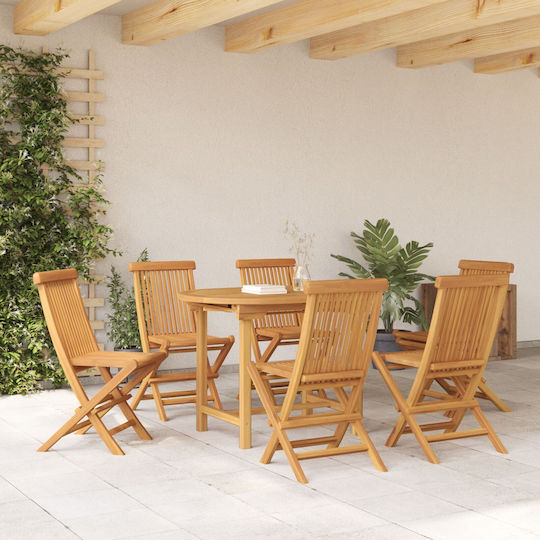 Outdoor Dining Set 7 Pieces Brown