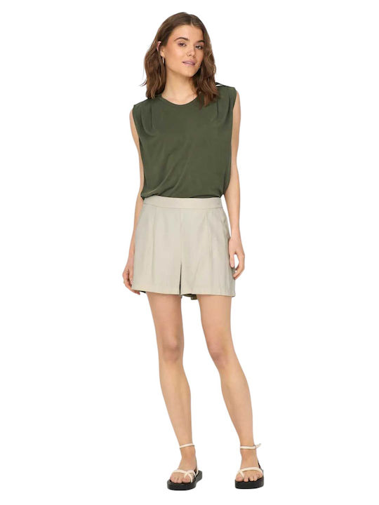 Life Women's Blouse Satin Sleeveless Kalamata Green