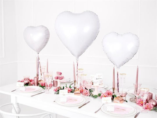 Balloon Foil Jumbo Heart White 61cm