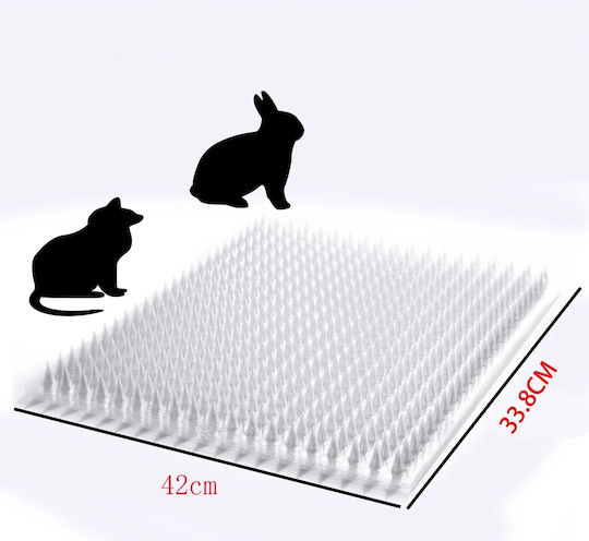 Covoraș de descurajare cu țepi din plastic – Transparent – Durabil și flexibil – L42xW34xH2cm