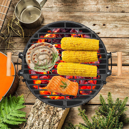 Gusseisen-Grill 40x45x36 cm Höhenverstellbar Relaxdays