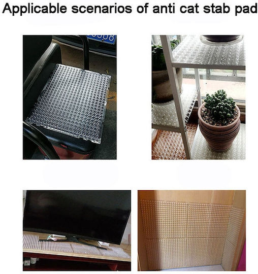 Covoraș de descurajare cu țepi din plastic – Transparent – Durabil și flexibil – L42xW34xH2cm