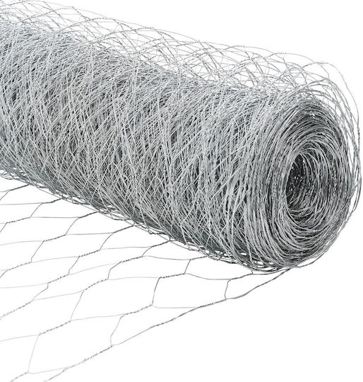vidaXL Plasă de sârmă Galvanizat Argintiu 1x10m