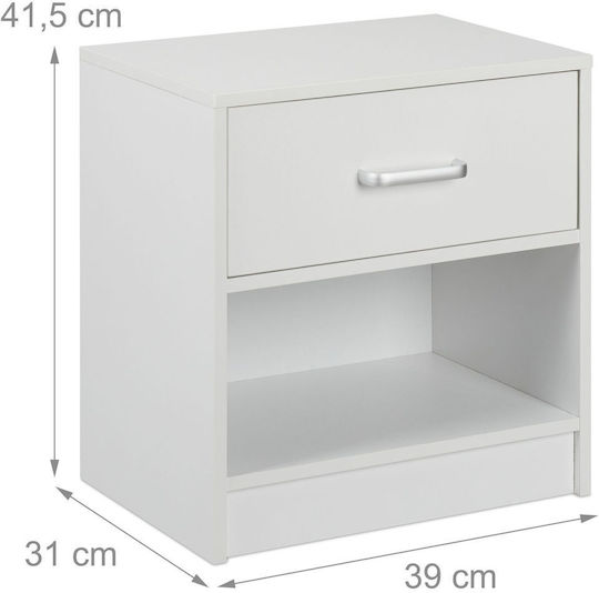 Wooden Bedside Table White 31x41.5x39cm