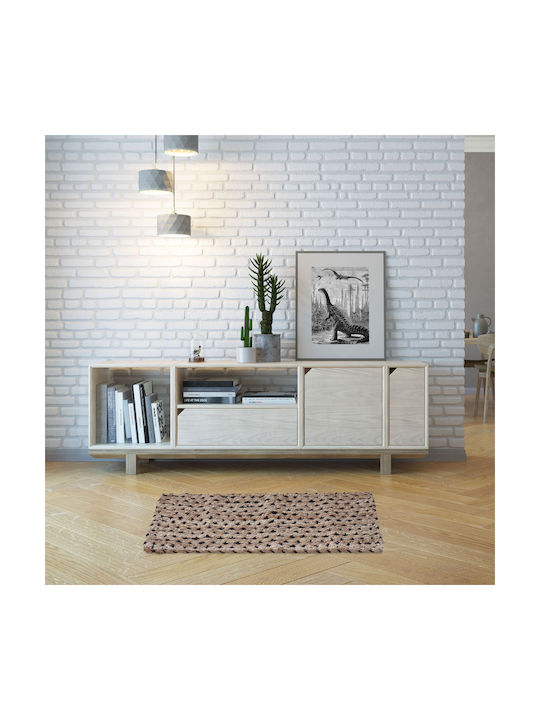 Relaxdays Lucrat manual Covor Rectangular din iută Bej-negru