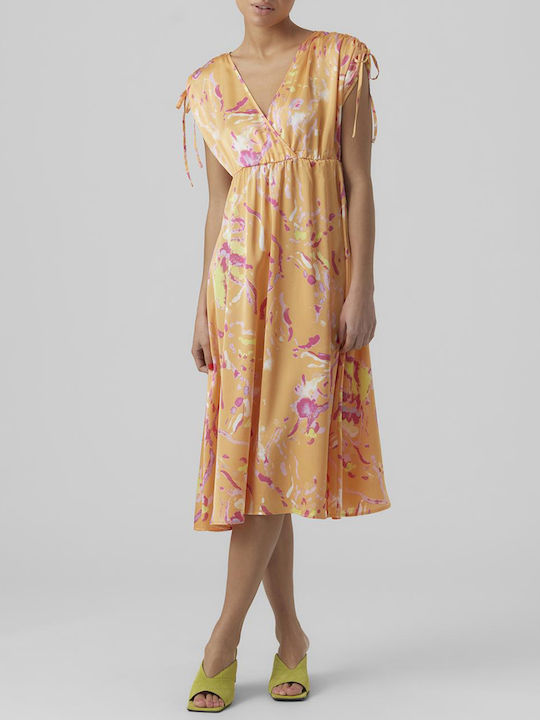 Summer Midi Dress Wrap Orange