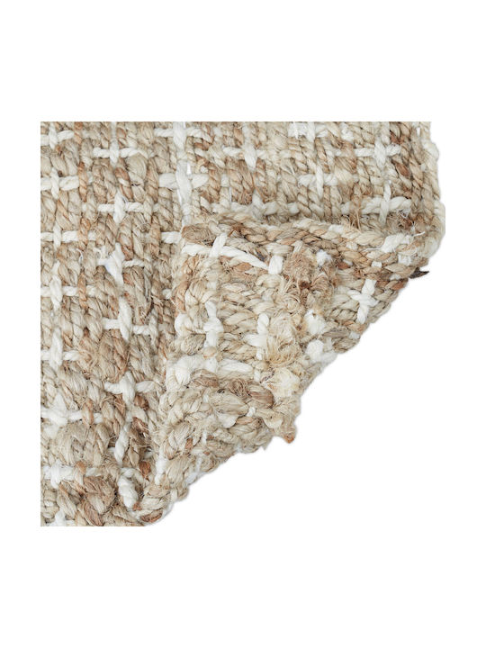 Relaxdays Lucrat manual Covor Rectangular din iută Beige/cream