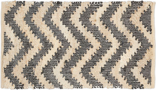 Relaxdays Αντιολισθητικό Χαλί Ορθογώνιο Βαμβακερό Beige-black 80x50cm