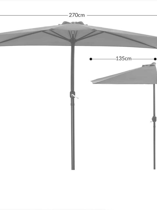 Hängender Aluminium-Garten- und Terrassen-Sonnenschirm Grau 2,3x2,3xHöhe 2,7 m