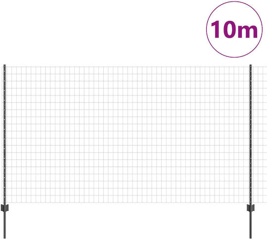 vidaXL Ситова мрежа Подредба Сив 1.4x10м