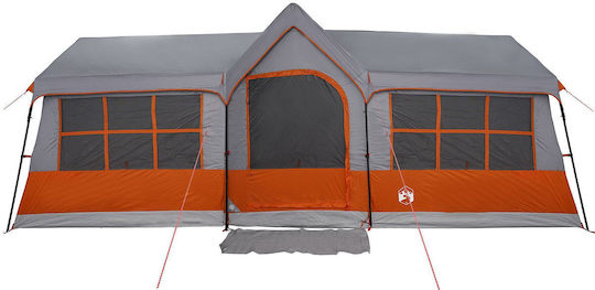 vidaXL Camping Tent Grey For 12 People 622x295x238cm