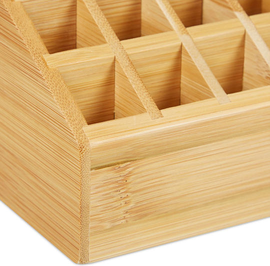 Relaxdays Organizator Cosmetice Cu Separatoare Maro 23x10x9cm