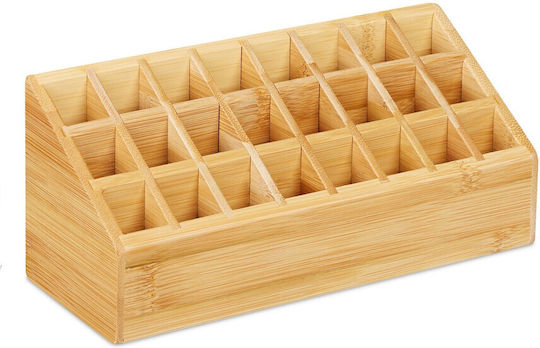Relaxdays Organizator Cosmetice Cu Separatoare Maro 23x10x9cm