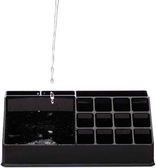 Relaxdays Organizator Cosmetice Cu Separatoare Negru 22x12.5x8cm