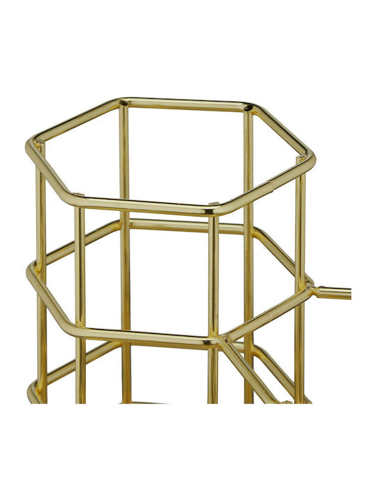 Relaxdays Cosmetics Organizer with Dividers Gold 12.5x12.5x12 cm