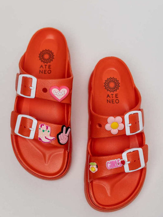 Women's Flip Flops Style Sandals with Platforms in Orange Color