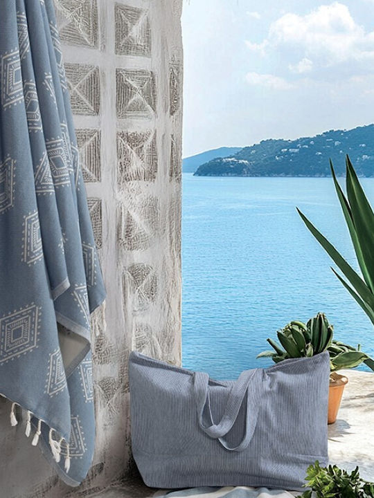 Плажна чанта със сини райета 35x25см Nef-nef Homeware